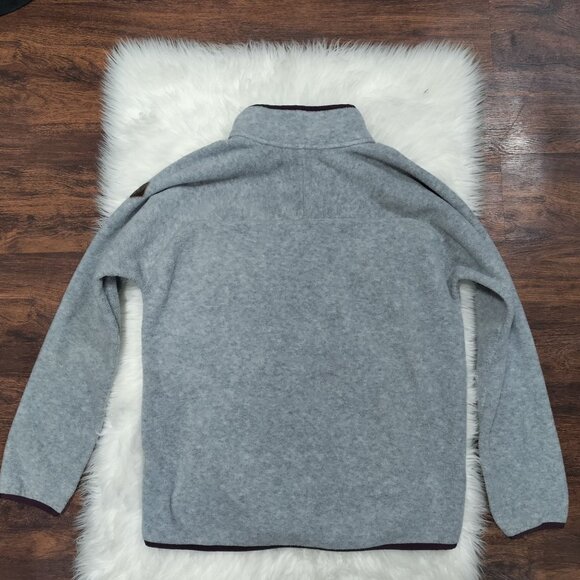 Burton Gray Fleece Pullover Colorful Button Placket Sherpa Jacket Men's Large - Picture 3 of 15